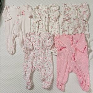 Adorable Little Me Floral Sleepers